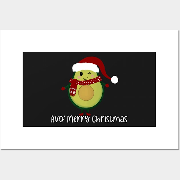 Avo Merry Christmas, Xmas avocado Wall Art by BosskaDesign